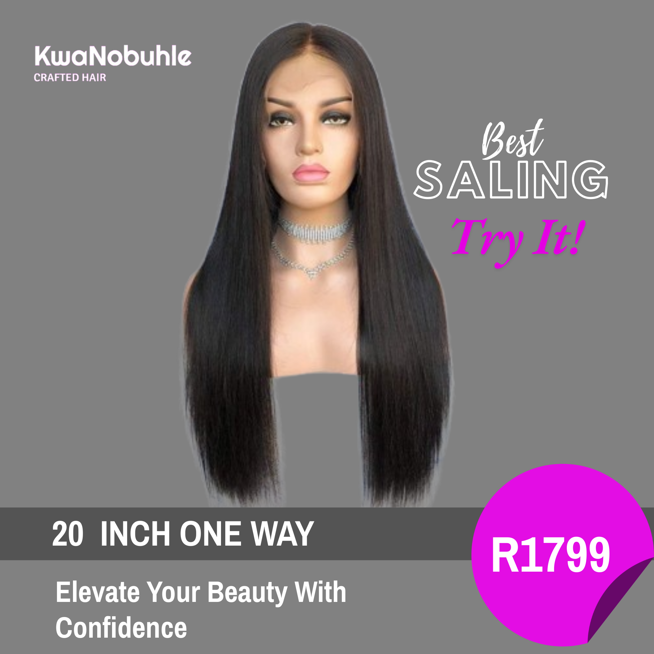 20 inch 1 way wig, shair hair, elegance hair, easther hair